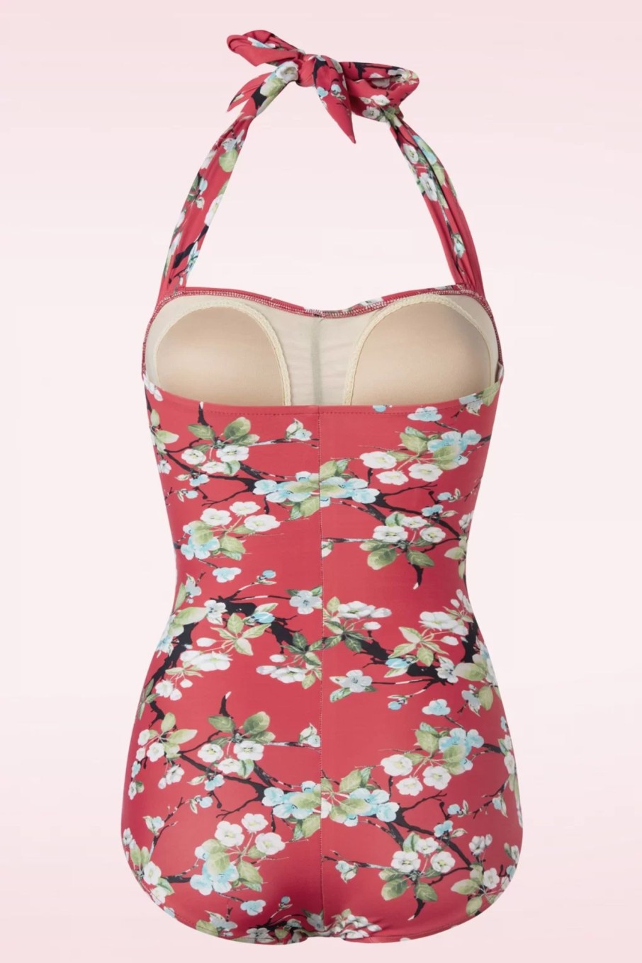 Esther Williams Badeanzuge | Blossom One Piece Neckholder Badeanzug In Rot