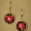 Urban Hippies Schmuck | Vergoldete Dried Flower Ohrstecker In Rot