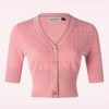 Banned Retro Strickjacken | Love Heart Strickjacke In Puderrosa