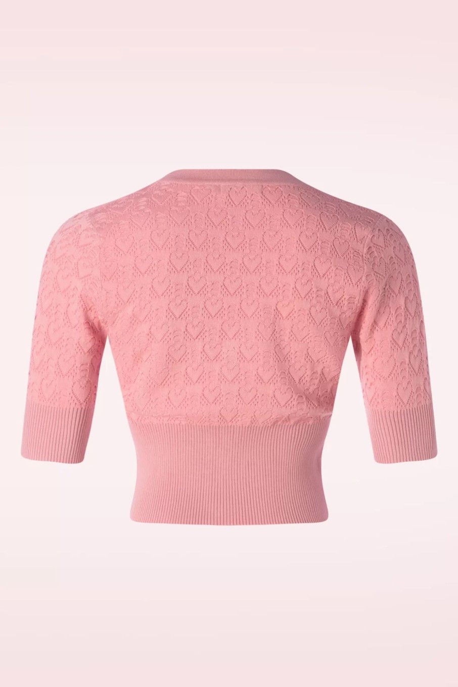 Banned Retro Strickjacken | Love Heart Strickjacke In Puderrosa