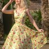 Topvintage Boutique Collection Plus Sizes Kleider | Topvintage Exklusiv ~ Eliane Floral Swing Kleid In Hellgelb