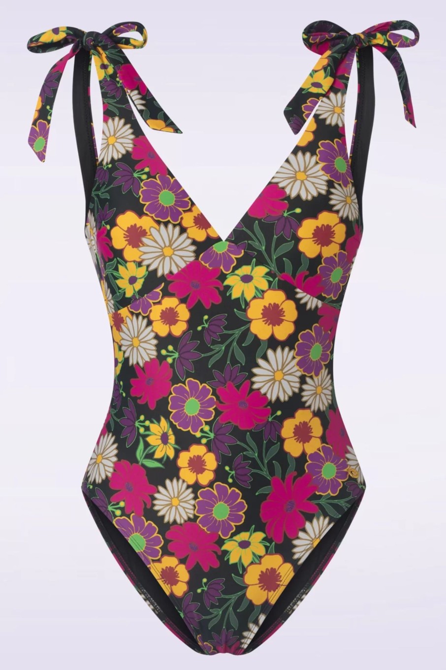 TC Beach Badeanzuge | Bow Flower Power Badeanzug In Schwarz