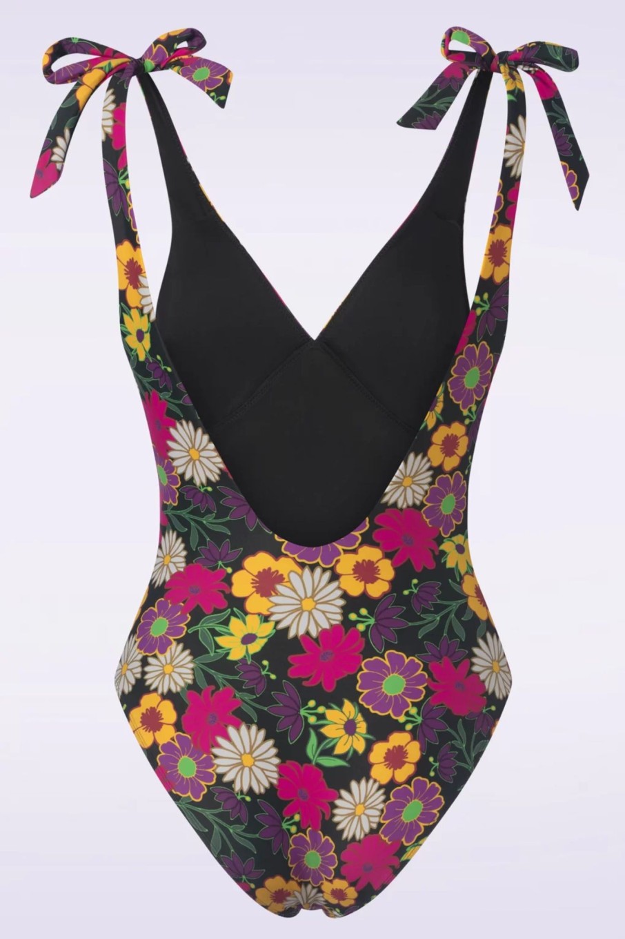 TC Beach Badeanzuge | Bow Flower Power Badeanzug In Schwarz