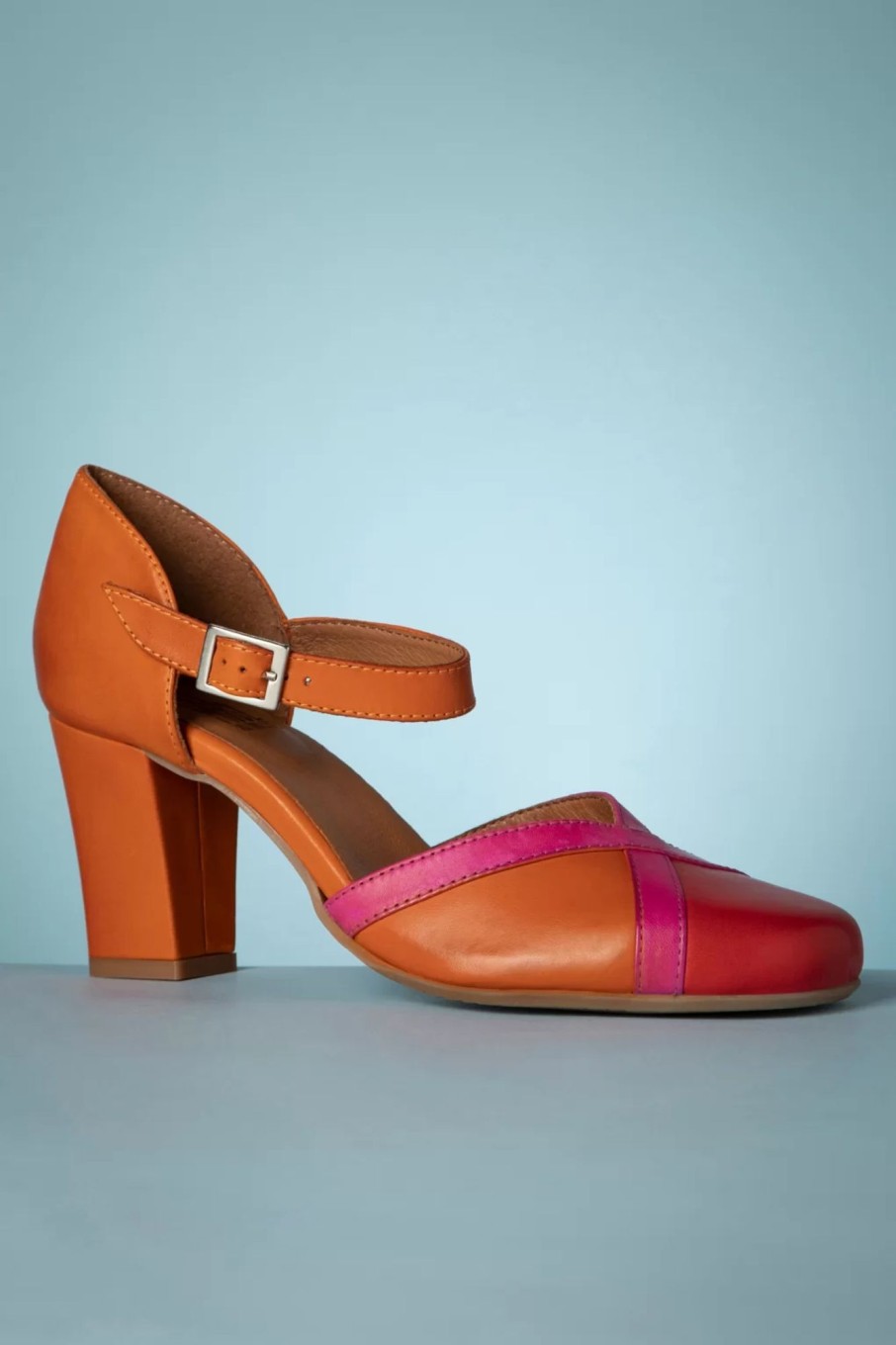 Miz Mooz Pumps | Hedwig Mary Jane Pumps In Scharlachrot Und Orange