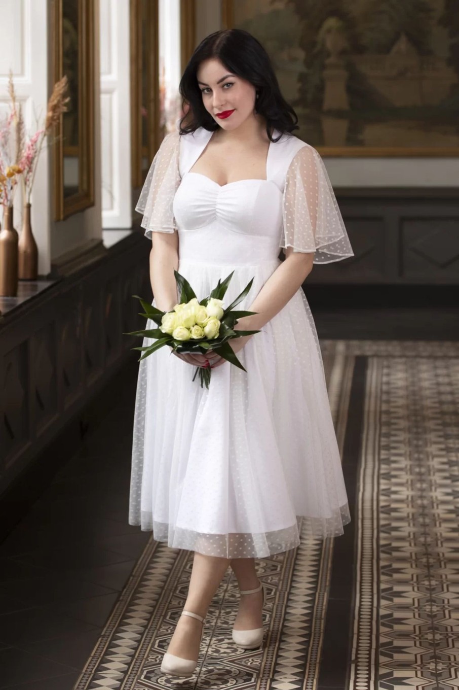 Topvintage Boutique Collection Swing Kleider | Exklusiv Von Topvintage ~ Holly Bridal Swing Kleid In Weis