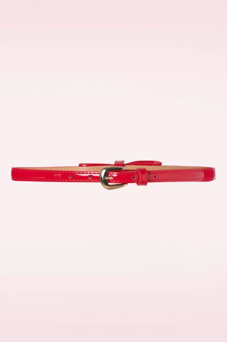 Banned Retro Gurtel | Gold Rush Lacquer Bow Belt In Lippenstiftrot