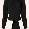 Rock N Romance Blusen | Darla Wickelbluse In Schwarz