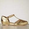 Charlie Stone Ballerinas | Singapore T-Riemen Flats In Gold