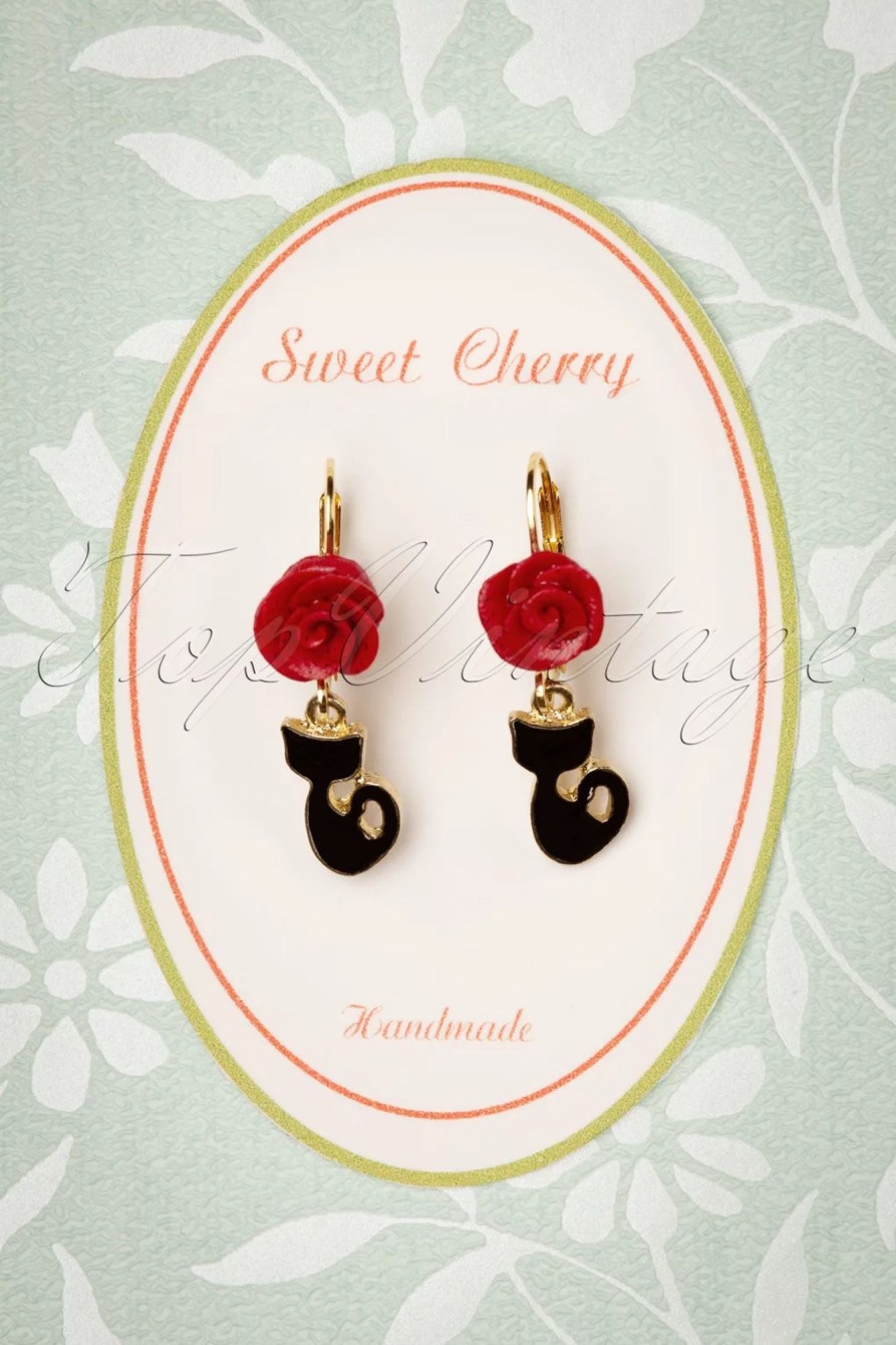 Sweet Cherry Schmuck | Feine Katzenohrringe In Gold