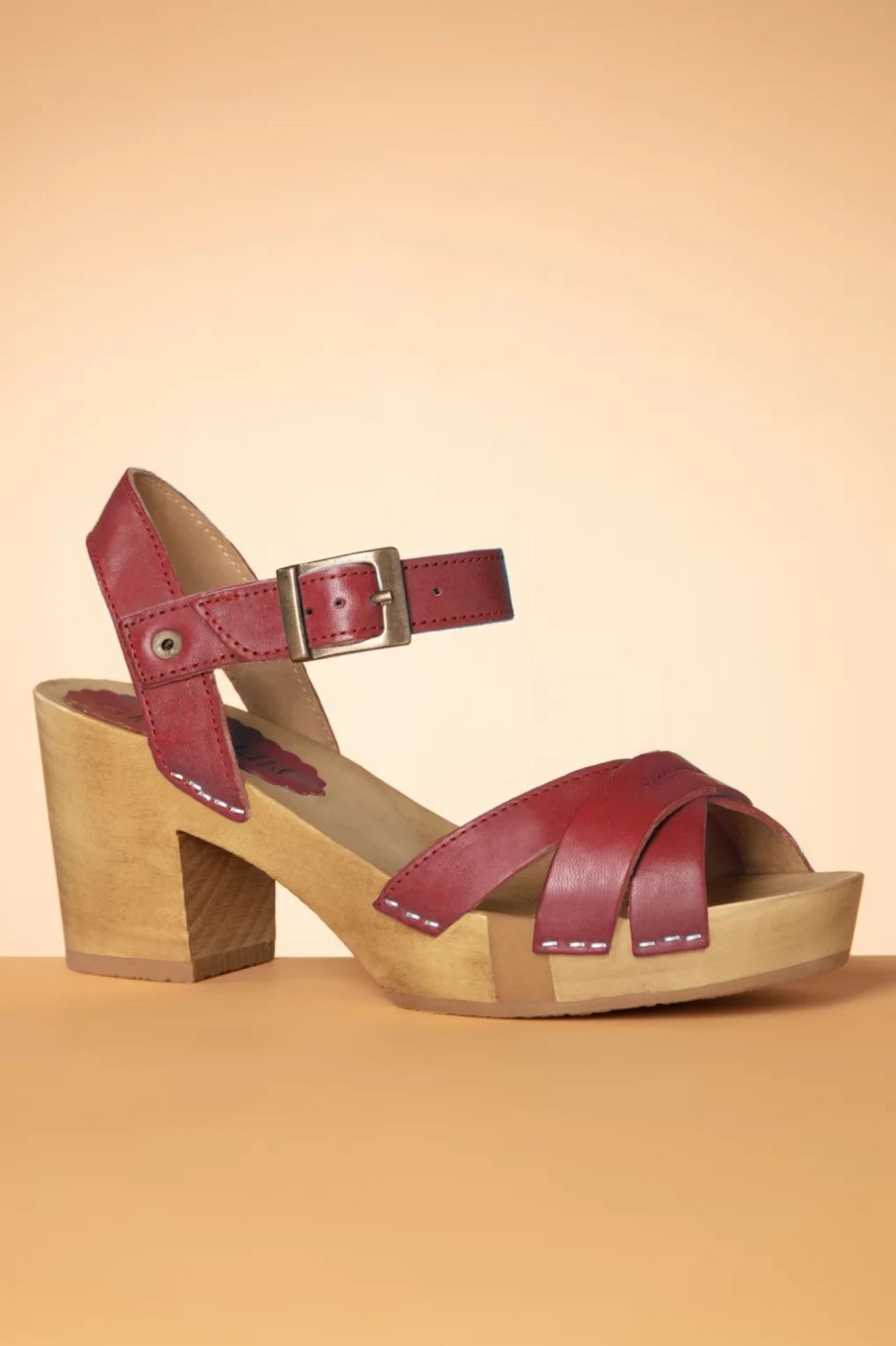 Gru00fcnbein Sandalen | Lena Clogs In Rot