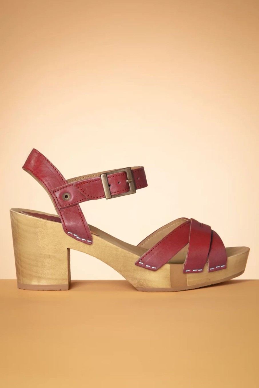 Gru00fcnbein Sandalen | Lena Clogs In Rot