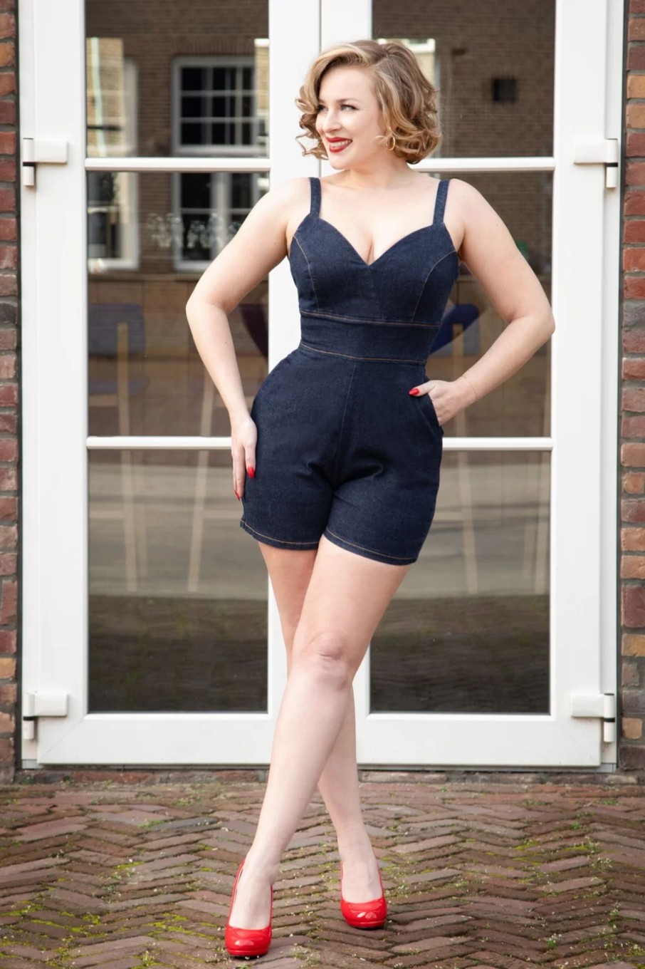 Rock-a-Booty Playsuits & Jumpsuits | The Cindy Playsuit Mit Uberrock In Classic Denim