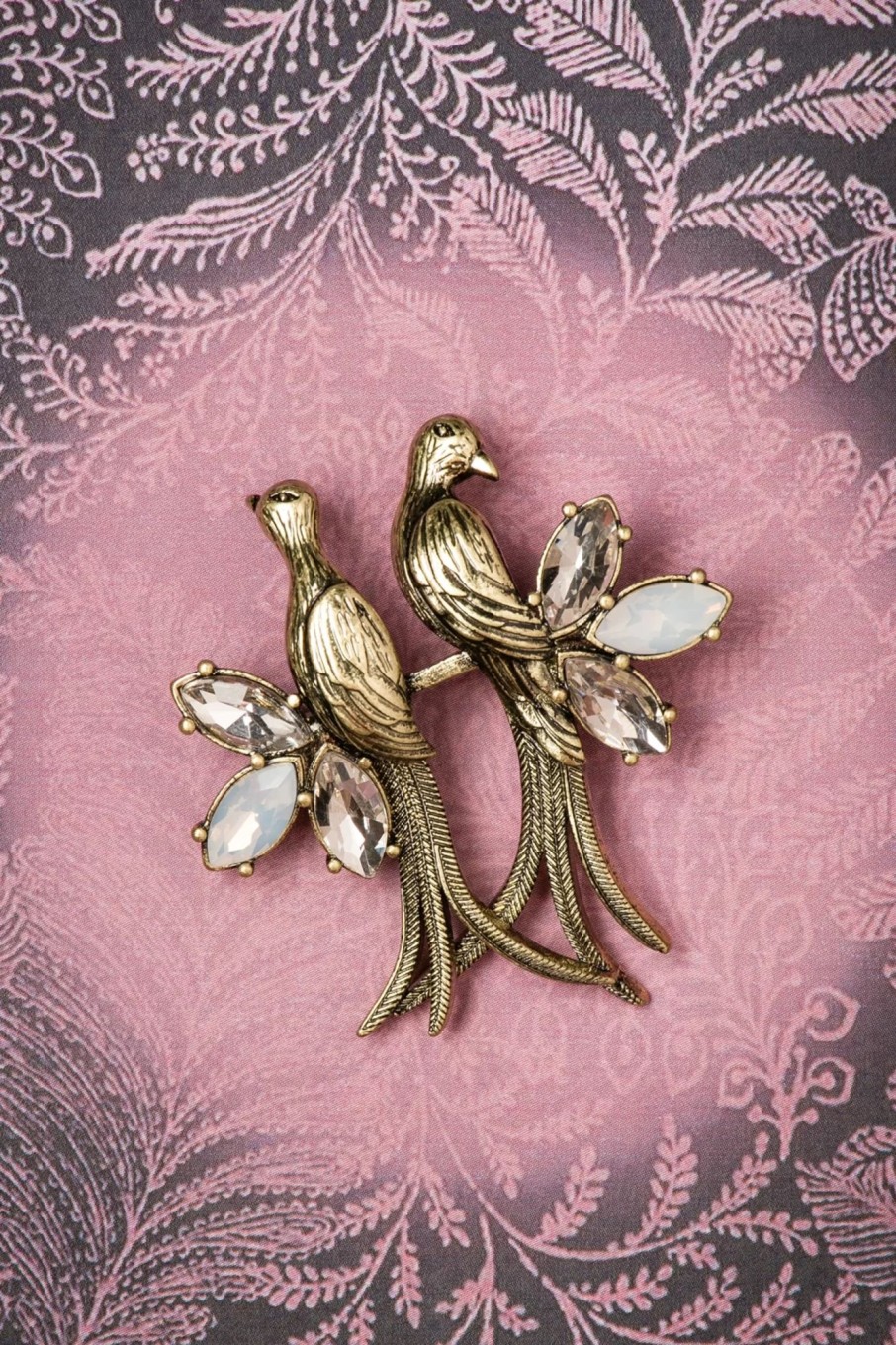 Lovely Schmuck | Crystal Love Birds Brosche In Gold