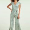 Smashed Lemon Playsuits & Jumpsuits | Adeline Jumpsuit In Armeegrun Und Off White