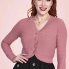 Vixen Strickjacken | Ariane Textured Knie Crop Strickjacke In Pink