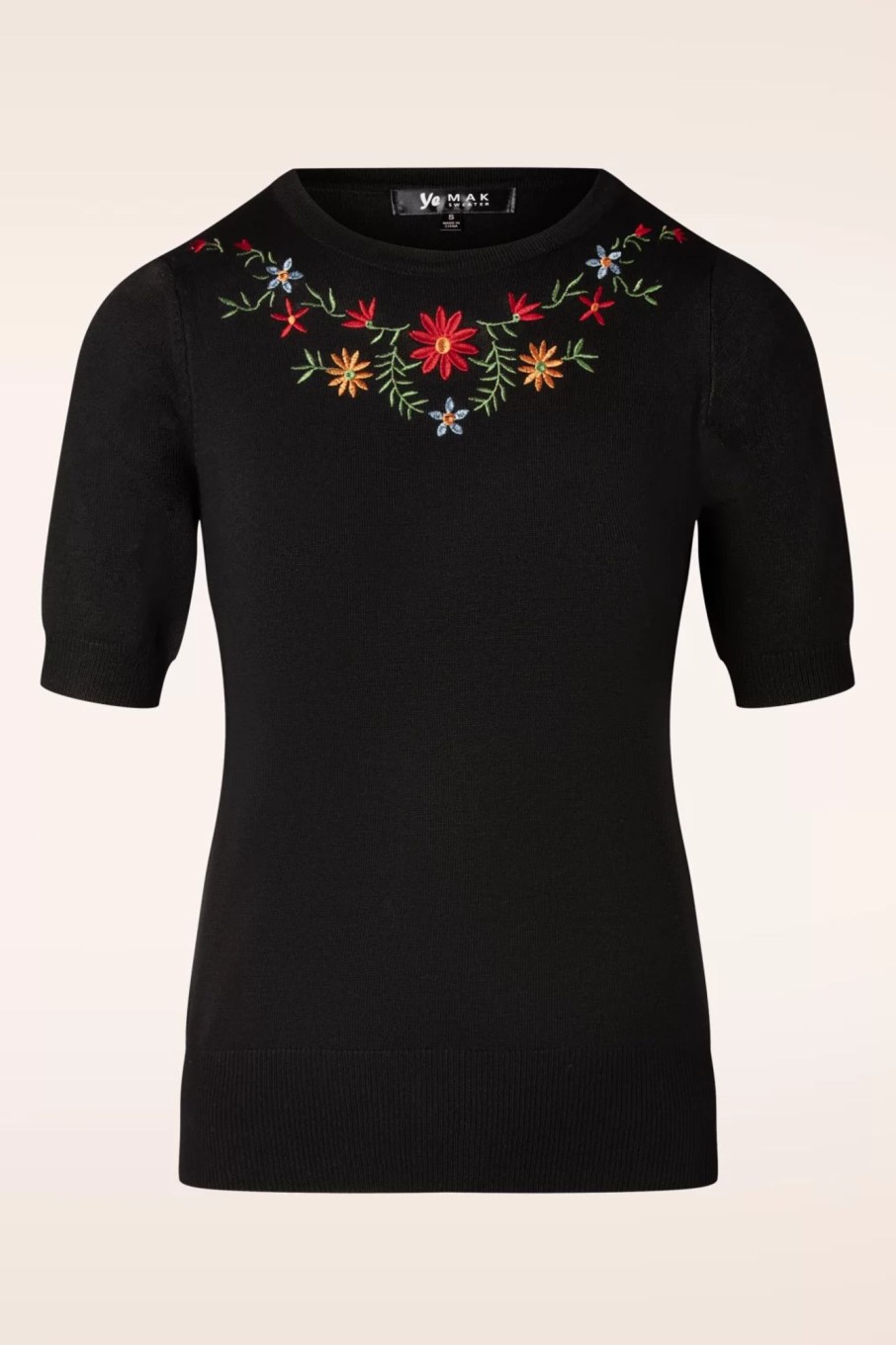 Mak Sweater Pullover | Julie Floral Top In Schwarz