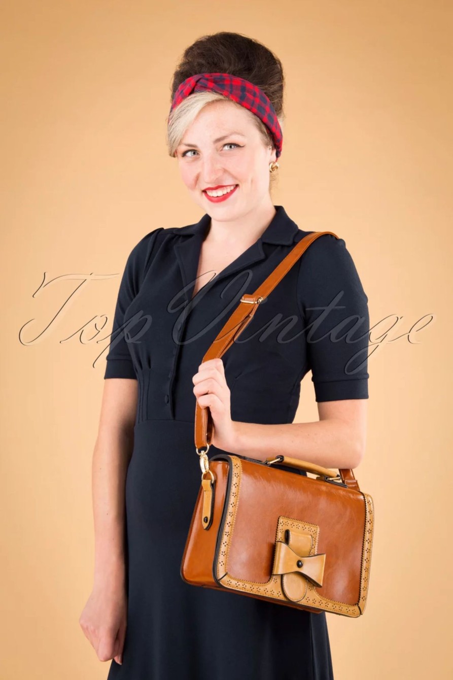 Banned Retro Taschen | Scandal Office Handtasche In Camel Und Cognac