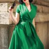 Vintage Diva Plus Sizes Kleider | Das Emma Swing Kleid In Smaragdgrun