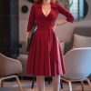 Glamour Bunny Business Babe Swing Kleider | Glenda Swing Kleid In Rot