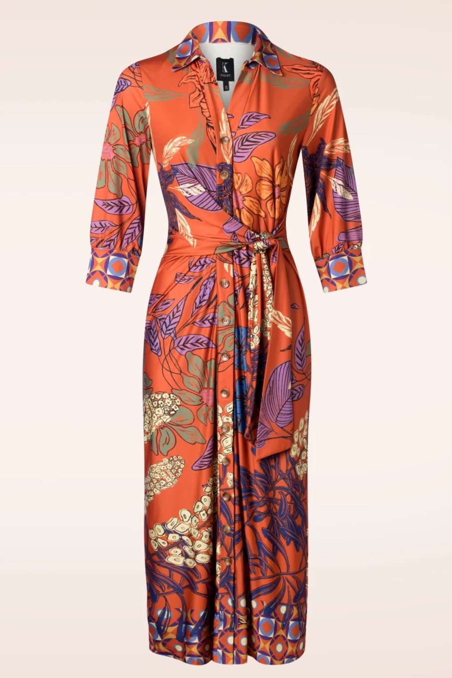 K-Design Plus Sizes Kleider | Veronica Midi Kleid In Orange