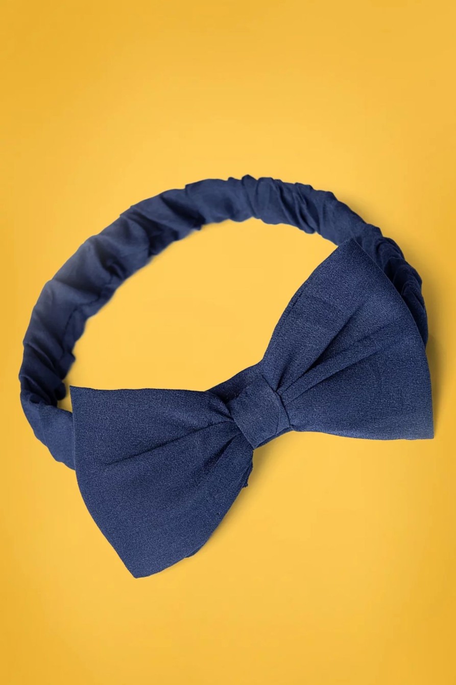 Banned Retro Haarschmuck | Dionne Bow Stirnband In Navy