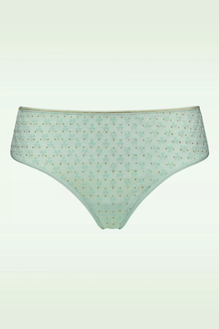 Marlies Dekkers Dessous | Lucky Clover Briefs In Mintgrun Und Gold