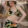 Esther Williams Bikinis | Klassische Bikinihose Mit Blumenmuster In Schwarz