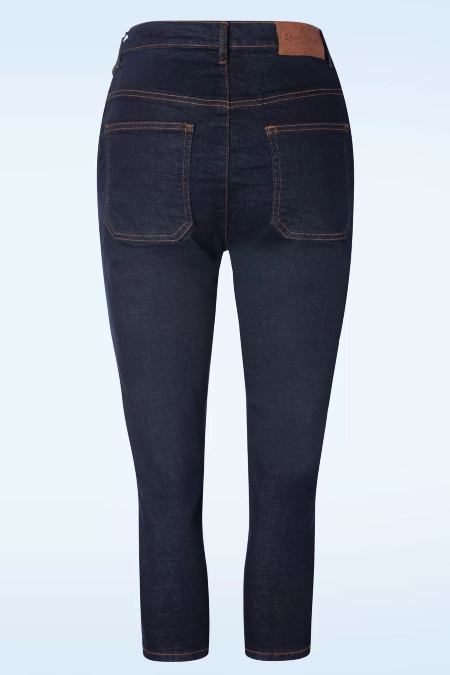 Queen Kerosin Hosen | Workwear Capri Denim In Dunkelblauer Waschung