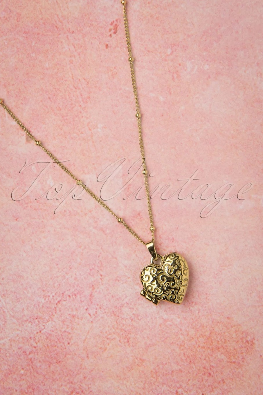 Topvintage Boutique Collection Schmuck | Heart Locket Halskette In Gold