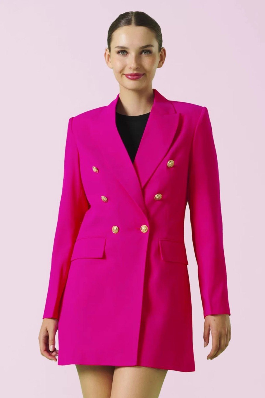 Minueto Jacken | Paula Blazer Kleid In Fluoreszierendem Pink