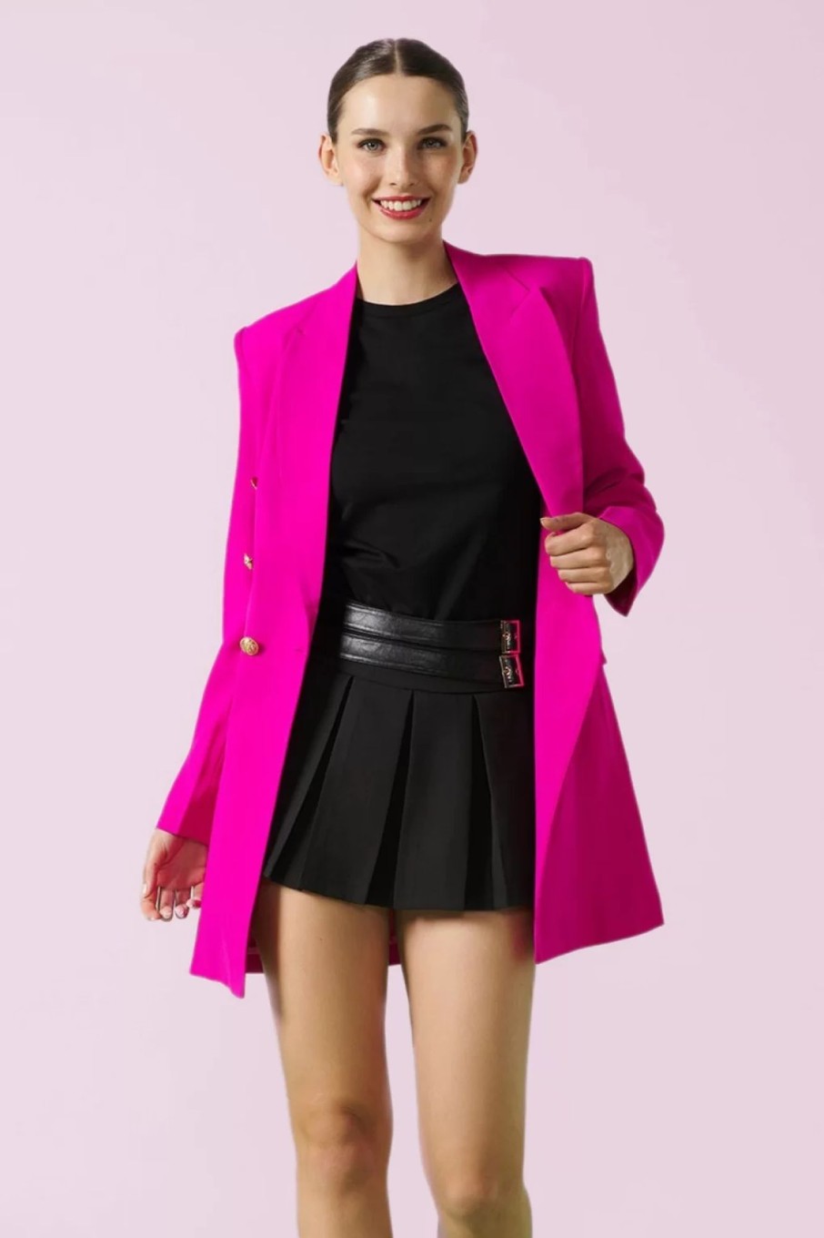 Minueto Jacken | Paula Blazer Kleid In Fluoreszierendem Pink