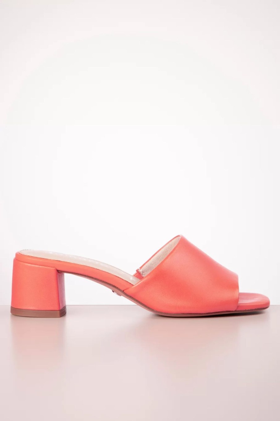 Tamaris Sandalen | Josie Leder-Slip-On-Pantoletten In Koralle