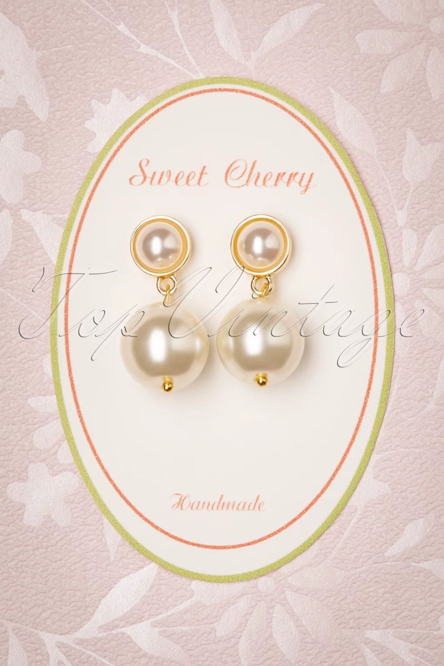 Sweet Cherry Schmuck | Edle Perlenohrringe In Elfenbein