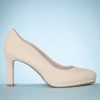 Tamaris Pumps | Grazia Pumps Aus Wildleder In Hafermilchbeige