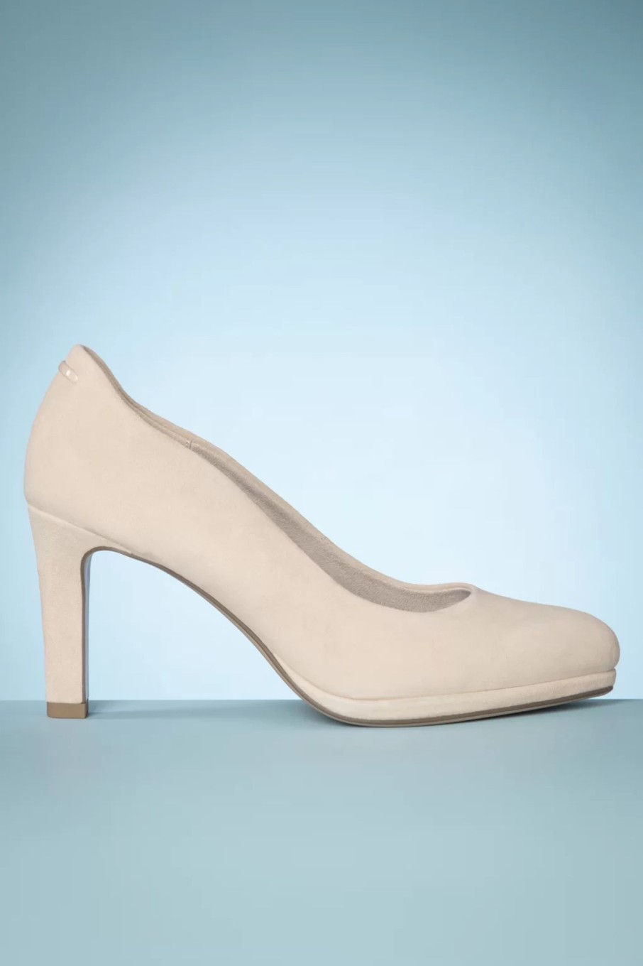 Tamaris Pumps | Grazia Pumps Aus Wildleder In Hafermilchbeige