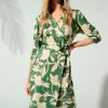 K-Design Midi Kleider | Charlotte Blumen Kleid In Grun