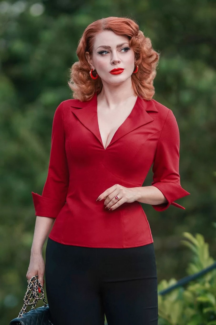 Glamour Bunny Business Babe Blusen | Dianne Bluse In Rot