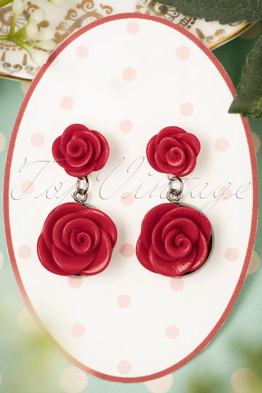 Sweet Cherry Schmuck | Romantische Ohrringe Mit Roten Rosen