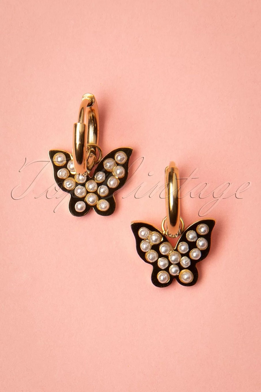 Day&Eve by Go Dutch Label Schmuck | Butterfly Pearl Ohrringe In Gold