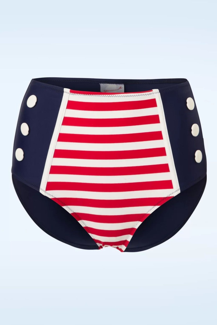 Belsira Bikinis | Joelle Stripes Bikinihose In Navy Und Rot