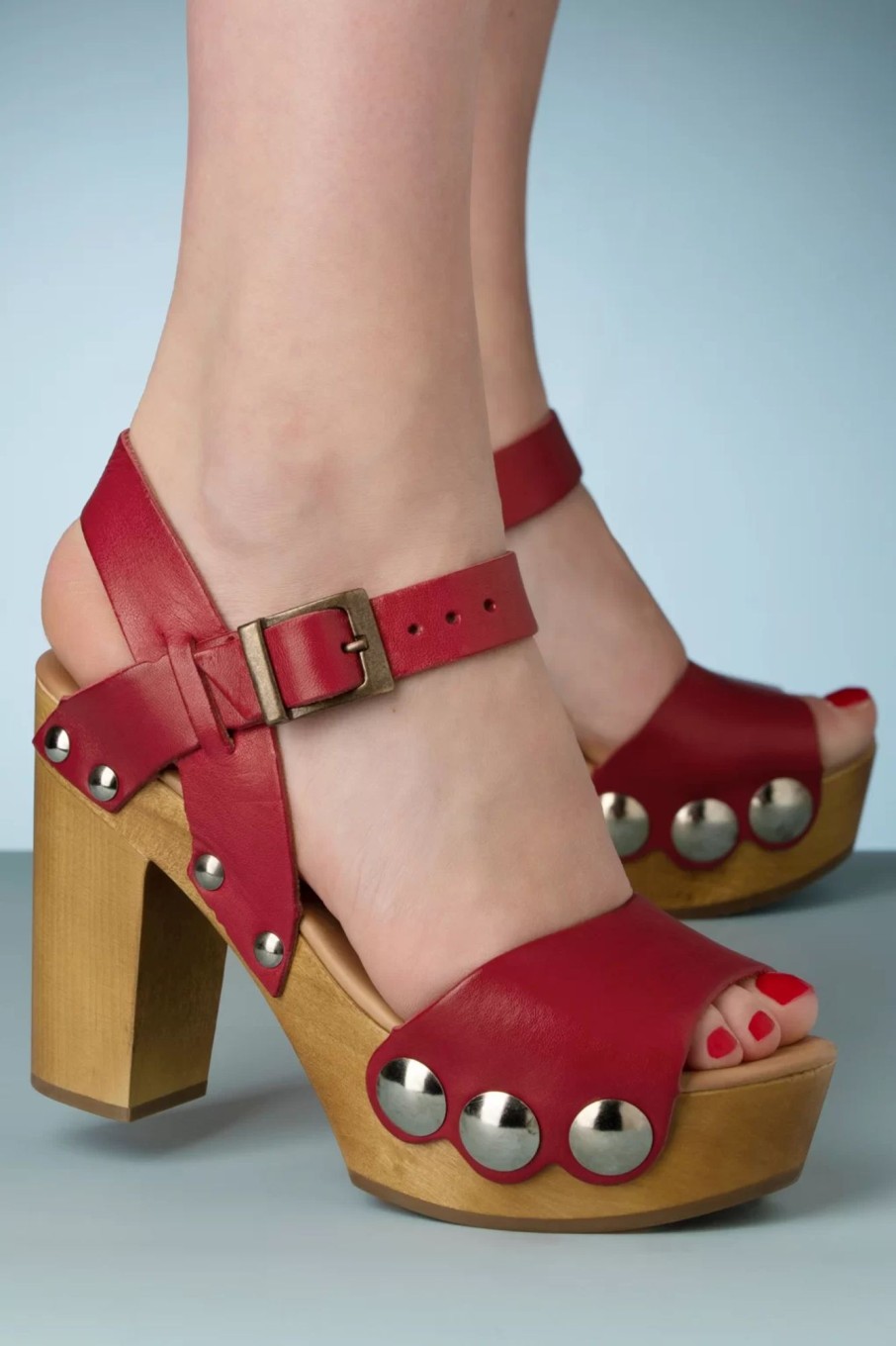 Gru00fcnbein Sandalen | Carmen Clogs In Rot