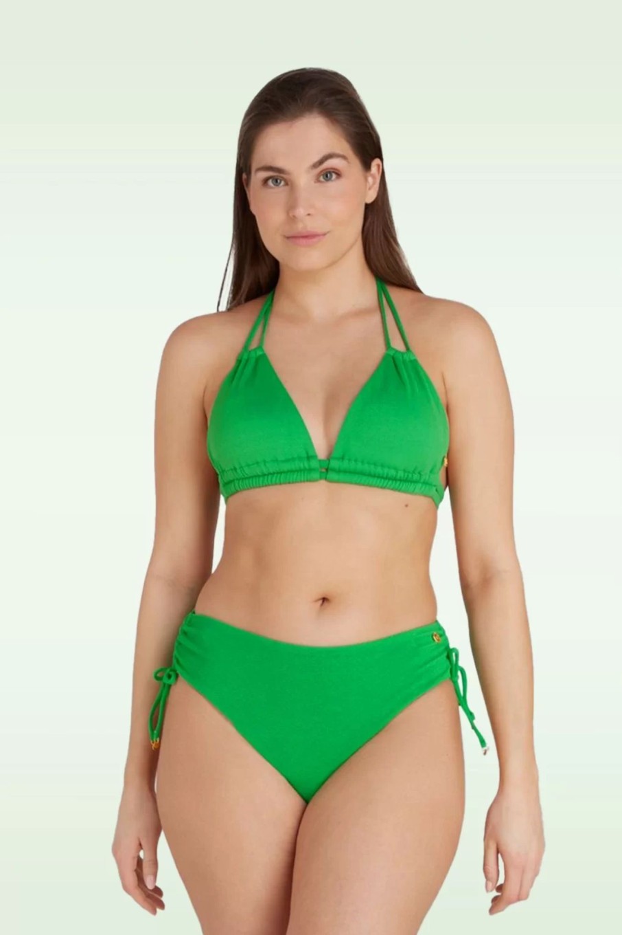 TC Beach Bikinis | Triangel-Bikinioberteil „Slide" In Leuchtendem Grun Mit Relief