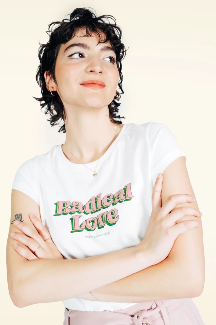 Mademoiselle Yu00e9Yu00e9 T-Shirts | Radical Love T-Shirt In Ecru