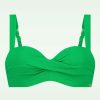 TC Beach Bikinis | Twisted Bikinioberteil In Bright Green Relief