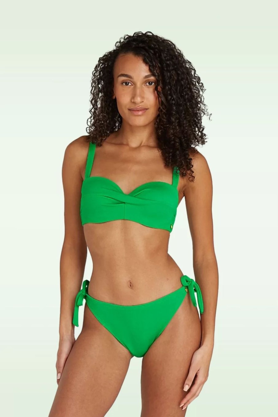 TC Beach Bikinis | Twisted Bikinioberteil In Bright Green Relief