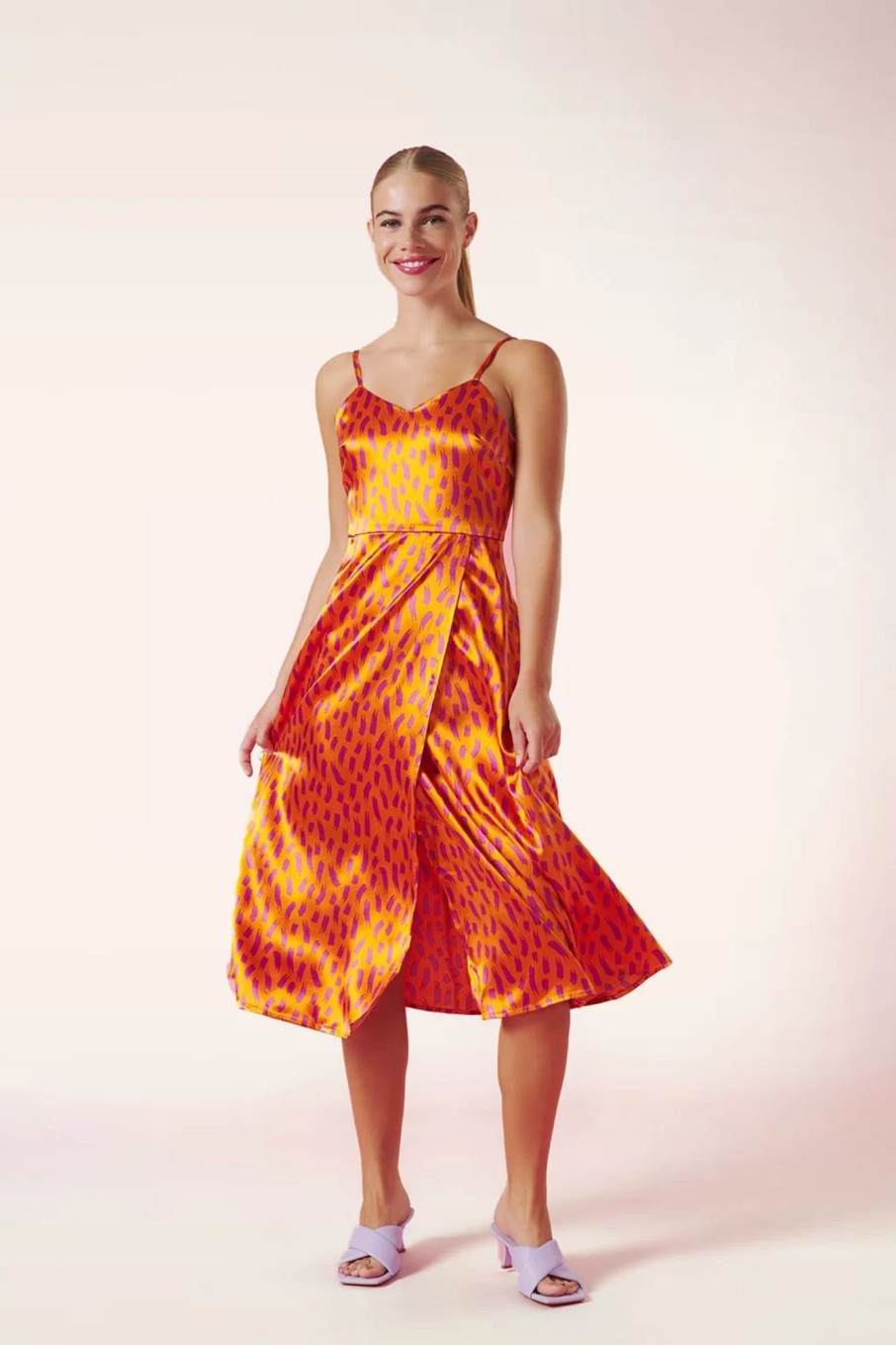 Minueto Plus Sizes Kleider | Bella Midikleid In Orange