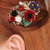 Lovely Haarschmuck | Freda Flower Cluster Haarspange Und Brosche In Gold Und Multi